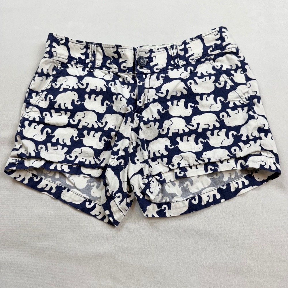 Lilly‎ Pulitzer Callahan Shorts Womens 4 Navy Tusk in the Sun Elephants 32376